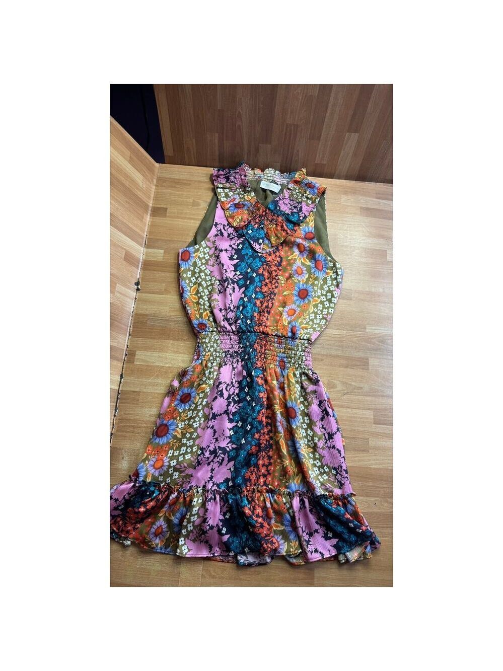 Ramy Brook Makenna Mixed Floral Dress in the "Multicolor Boho" print size 10